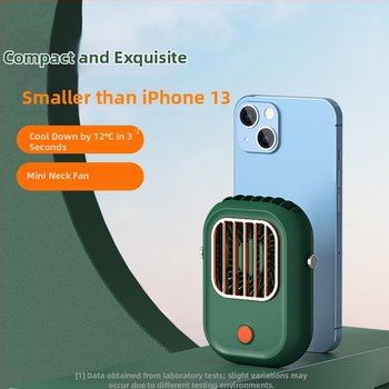 Ventilator pentru gât cu baterie încorporată, încărcare USB, motor brushless, 6 palete, 3 viteze