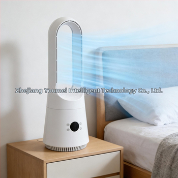 Ventilátor bez lopatiek so stojanom s dotykovým displejom, osciláciou a diaľkovým ovládaním; 220V 50Hz, 30W, bezkefový motor