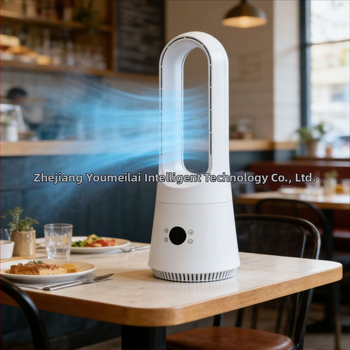 Ventilátor bez lopatiek so stojanom s dotykovým displejom, osciláciou a diaľkovým ovládaním; 220V 50Hz, 30W, bezkefový motor