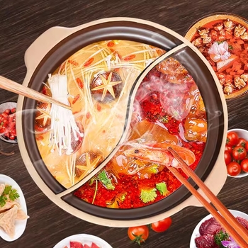 Mandarin Duck hot pot od neglazirane keramike, kapacitet 4.1–6 L, kompatibilan s plinskim štednjakom, model Ancient Flavor, nelepiv