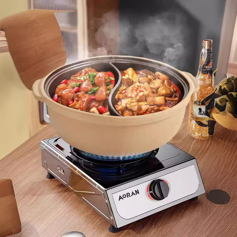 Mandarin Duck hot pot od neglazirane keramike, kapacitet 4.1–6 L, kompatibilan s plinskim štednjakom, model Ancient Flavor, nelepiv