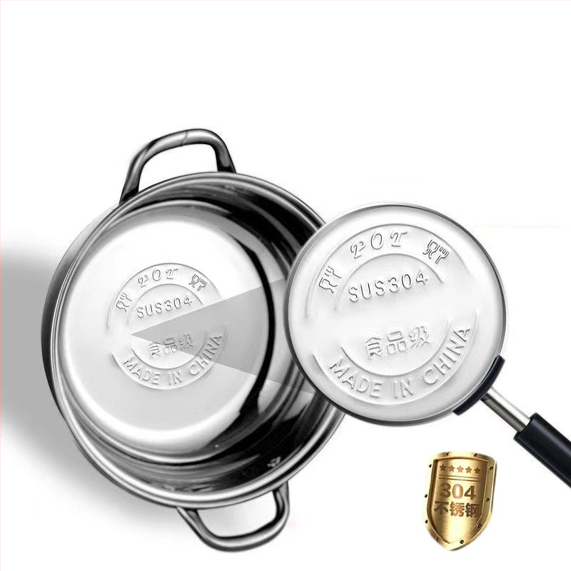 Hot pot z nerezovej ocele 304, hrubší dizajn, sklenená pokrievka, model WF-XFY1, objem 2,1–4 l, hmotnosť 1,5 kg