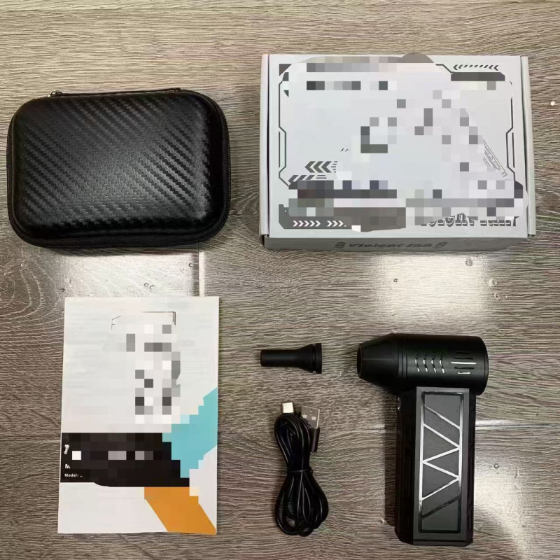 Ručni USB ventilator s brushless motorom, ugrađena baterija 2000–4000mAh, LED svjetlo i 4 brzine zraka