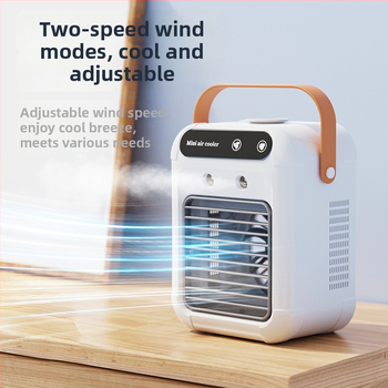 Ventilator de birou fără palete cu alimentare USB, umidificator încorporat și ceață, 3 viteze, baterie încorporată 2000–4000 mAh