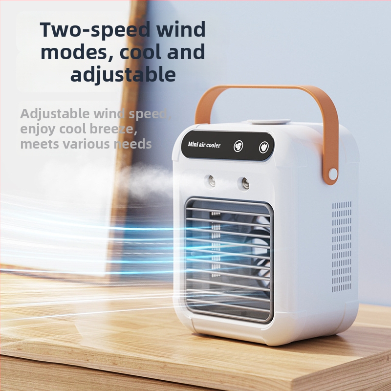 Ventilator de birou fără palete cu alimentare USB, umidificator încorporat și ceață, 3 viteze, baterie încorporată 2000–4000 mAh