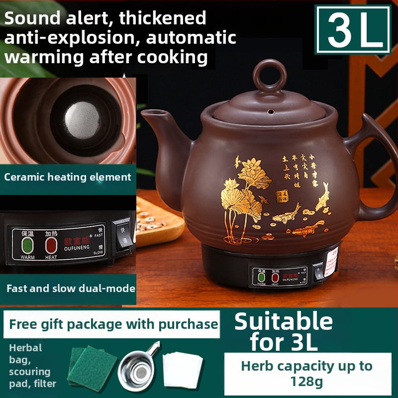 Keramická odvarová nádoba OFN01, 2-3 L, 220V, 450W, KSD skokový termostat, ovládanie tlačidlom, pre 1 osobu