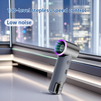 Prijenosni bezlopatni turbo ventilator s USB punjenjem, brushless motor, 5 brzina, kapacitet 2000–4000 mAh, buka 36–45 dB