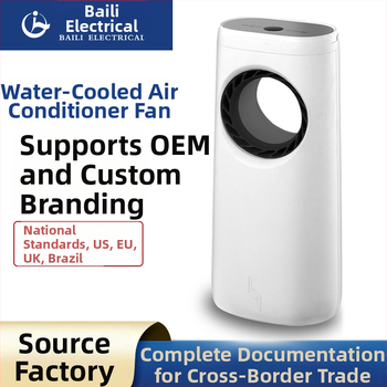 Bez lopatiek vodný chladič vzduchu so zvlhčovačom, diaľkové ovládanie, 220V, 70W, nádrž vody 4,1–6 L, časovač 2–8 h, prirodzený/spánkový/normálny vietor, tretí stupeň rýchlosti