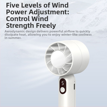 2025 novi ručni ventilator za outdoor upotrebu, prenosni, s pet brzina podešavanja, snažan i tih, mini punjivi ventilator
