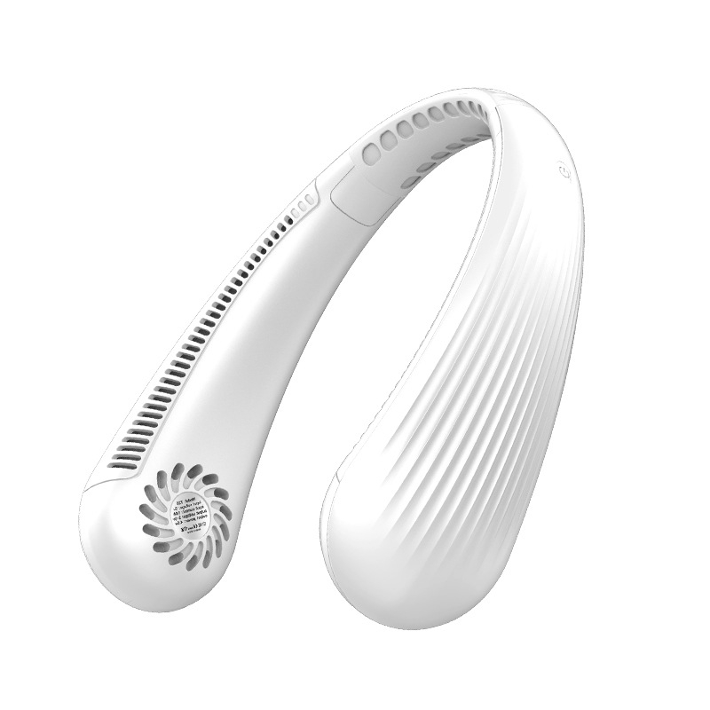 Ventilator bez lopatica s sklopivom oko vrata, prijenosni, tih, s digitalnim zaslonom, USB napajanje, ugrađena baterija 2000–4000 mAh, za otvorene prostore