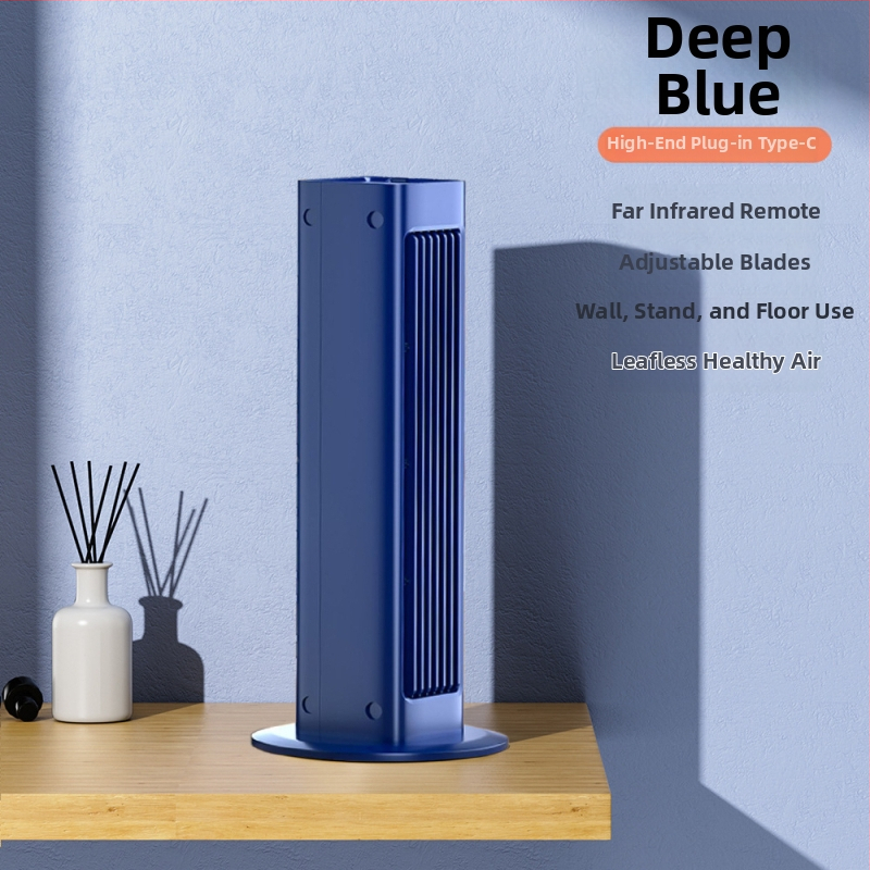 Ventilátor bez lopatiek stĺpový, prenosný USB, na stole alebo na stenu, kývacia hlava, prirodzený vietor, 5V/7W, vstavaná batéria 2000–4000 mAh, diaľkové ovládanie, výdrž 6–8 hodín