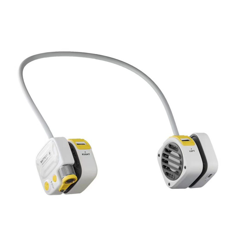 Ventilator za vrat bez lopatica, prenosni vanjski ventilator s ugrađenom baterijom 1200–2000 mAh, 3 brzine, bešični motor, tiho 36–45 dB, 5V 3W