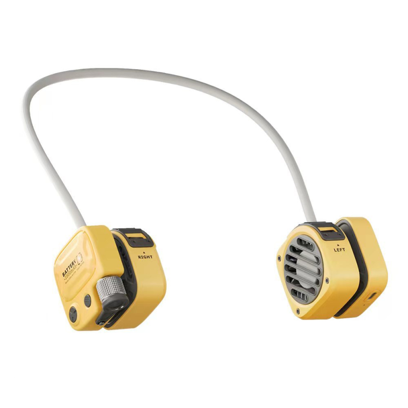 Ventilator za vrat bez lopatica, prenosni vanjski ventilator s ugrađenom baterijom 1200–2000 mAh, 3 brzine, bešični motor, tiho 36–45 dB, 5V 3W