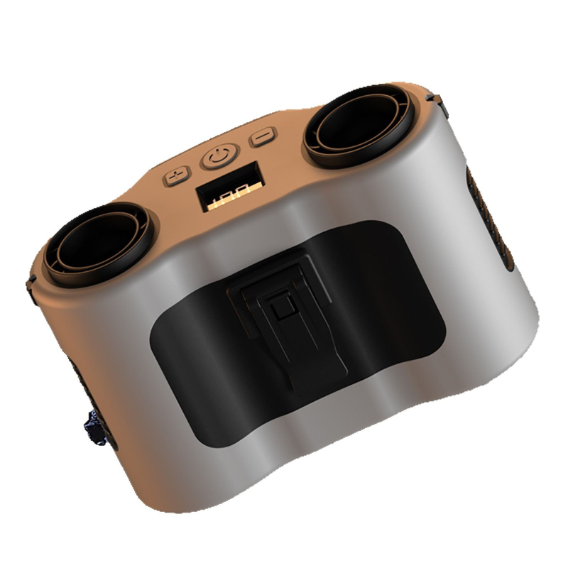 Ventilator za pojas s dvostrukim izlazom zraka — USB napajanje, ugrađena baterija 6000mAh, prenosiv, motor bez četkica
