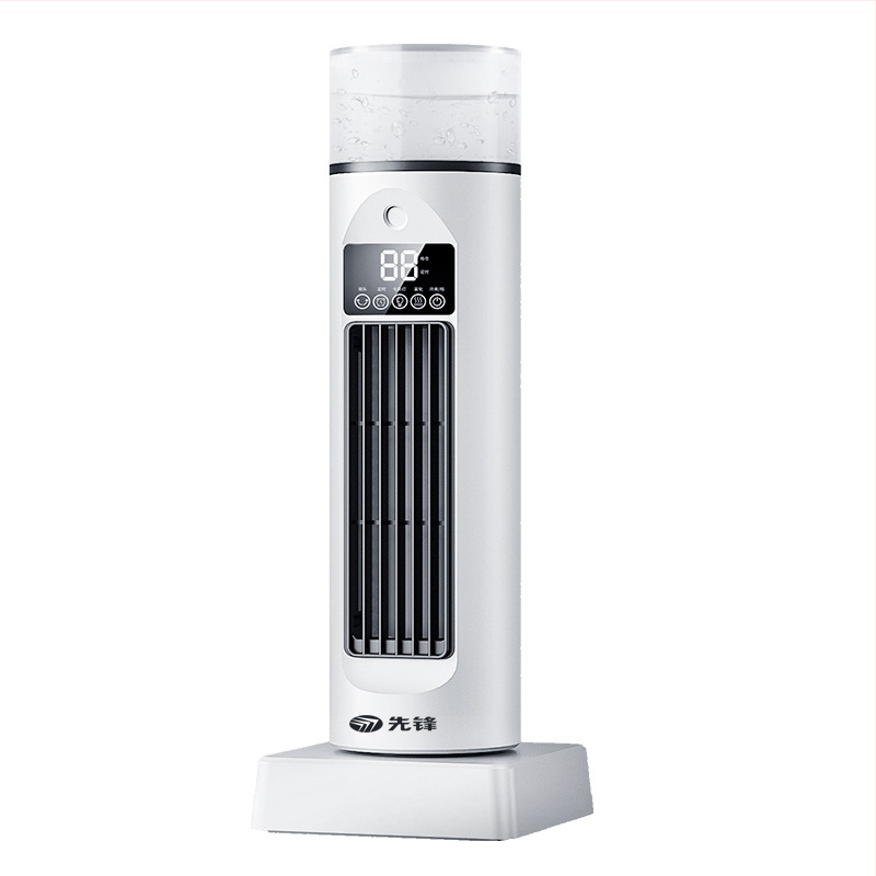 Stolni bezlopatni oscilirajući toranj ventilator s daljinskim upravljačem, USB napajanje, funkcija prskanja, digitalni zaslon, 6 brzina, spremnik vode 200 ml
