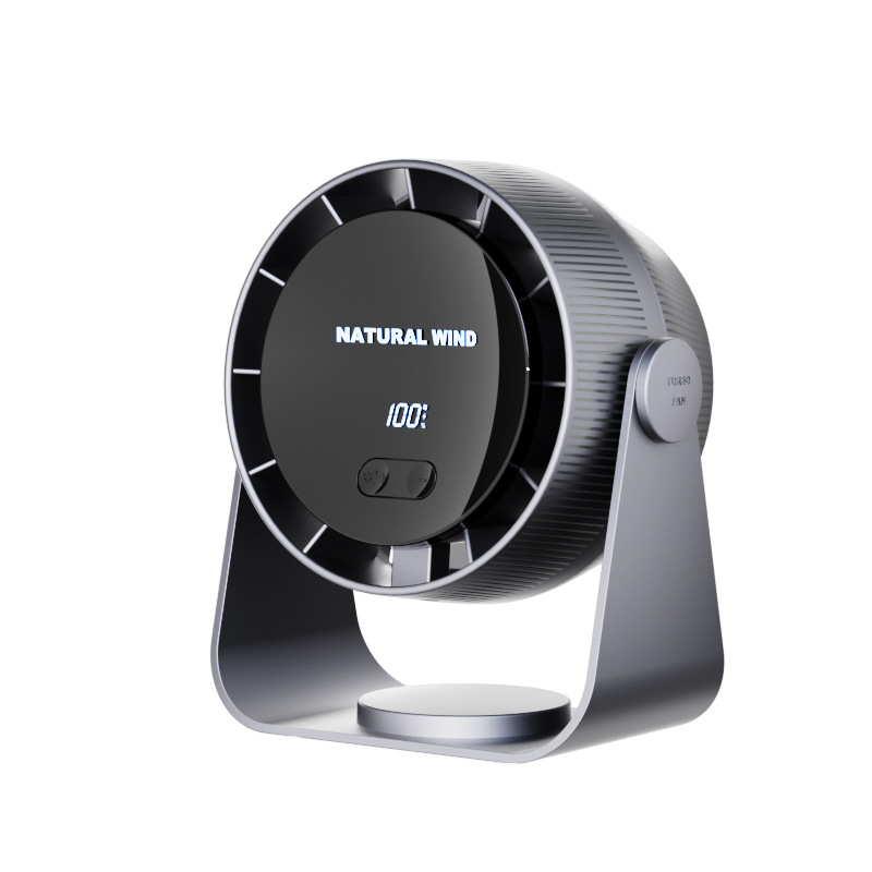 Stolni ventilator za cirkulaciju zraka s 100-brzinskim digitalnim zaslonom, USB napajanje, ugrađena baterija 2000–4000 mAh, motor bez četkica, tri brzine