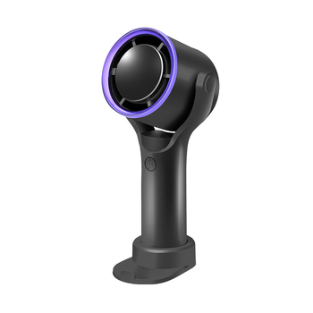 Ventilator fără palete cu 5 trepte, motor fără perii, cap oscilant, design desktop/handheld, USB și baterie Li-ion încorporată