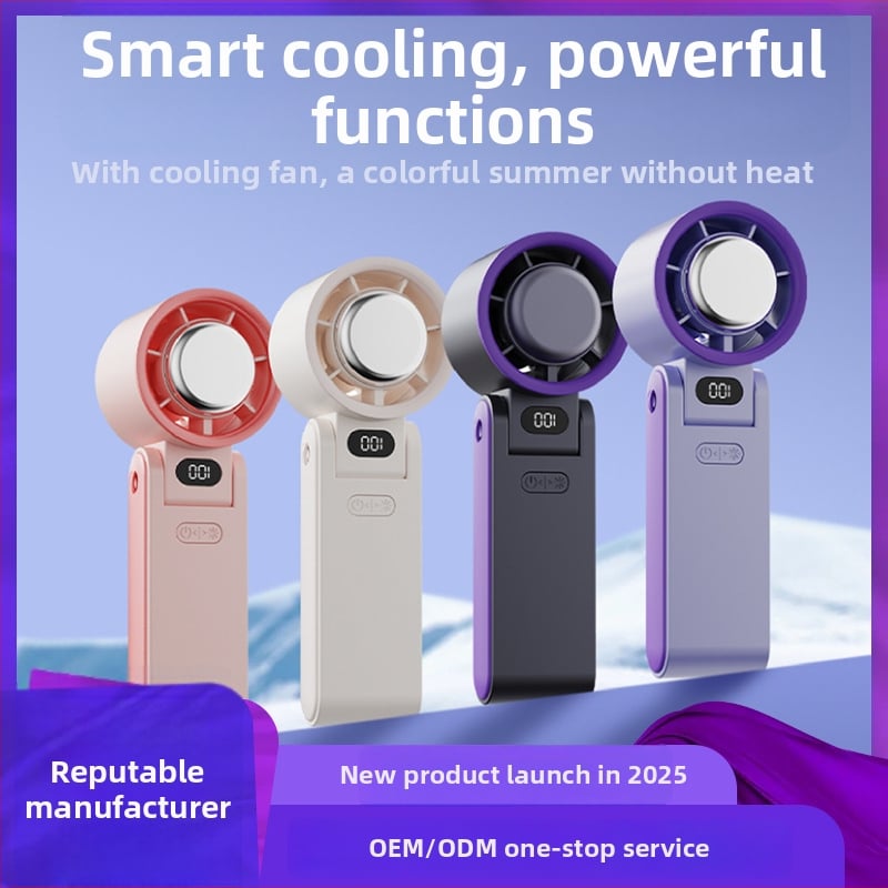 Ručni bezlopotni ventilator s USB punjenjem, digitalni zaslon s 100 razina, 4000–6000 mAh baterija, brushless motor, buka ispod 36 dB, pogodan za vanjsku upotrebu