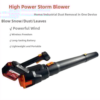 Suflător industrial cu baterie Li-ion reîncărcabilă, fără perii, 21V, 380W, debit de aer 9, 21000 rpm