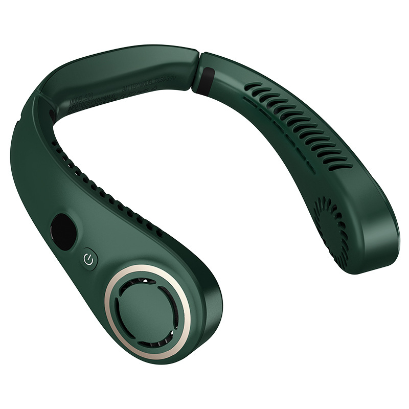 USB ventilator za vrat, 3 brzine, tih rad (36–45 dB), 3.7V 5W, zamjenjiva baterija 1200–2000 mAh