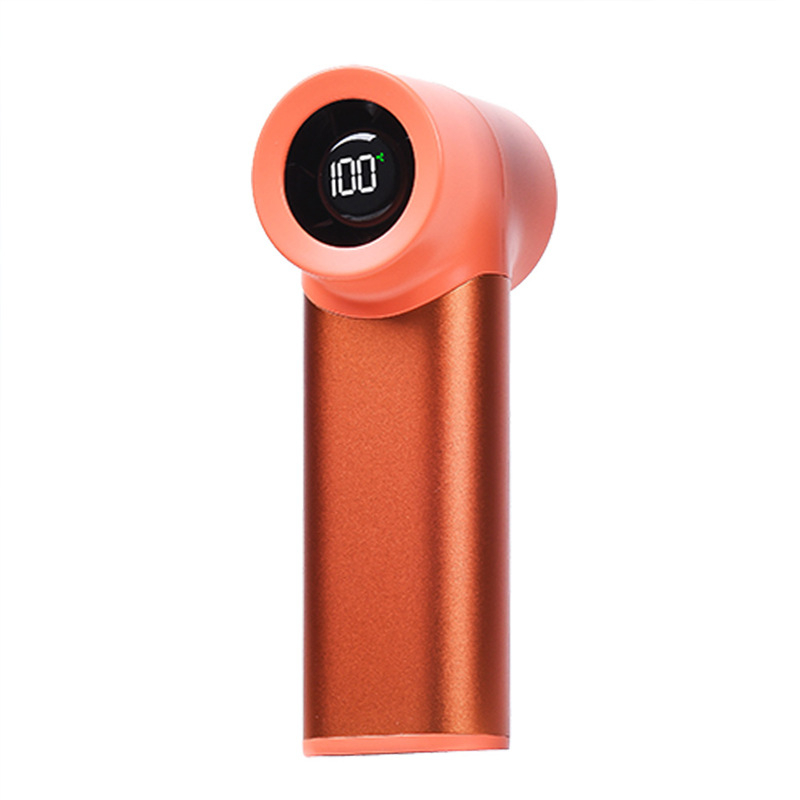Prenosni ručni ventilator od metala, USB punjenje, digitalni zaslon, 5 brzina, motor bez četkica