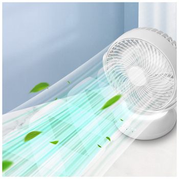 Kompaktni USB stolni ventilator s ugrađenom baterijom, 3 brzine, tihi oscilirajući rad (36-45 dB)