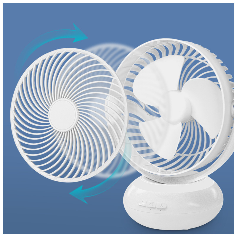 Kompaktni USB stolni ventilator s ugrađenom baterijom, 3 brzine, tihi oscilirajući rad (36-45 dB)