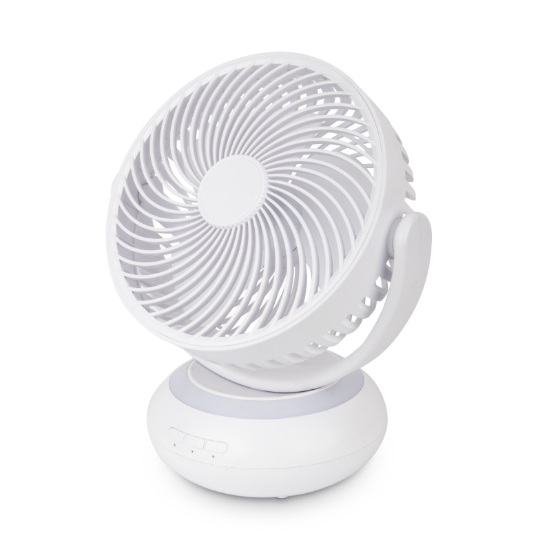 Kompaktni USB stolni ventilator s ugrađenom baterijom, 3 brzine, tihi oscilirajući rad (36-45 dB)