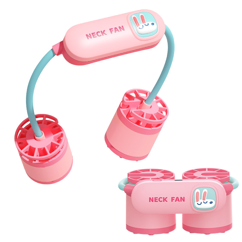 Ventilator pentru gât, fără palete, încărcare USB, 3 viteze, baterie încorporată 1200–2000 mAh