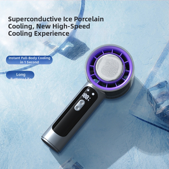 Kézi ventilátor USB töltéssel, beépített 2000–4000 mAh-s akkumulátor, brushless motor, 3 fokozatú levegőáram
