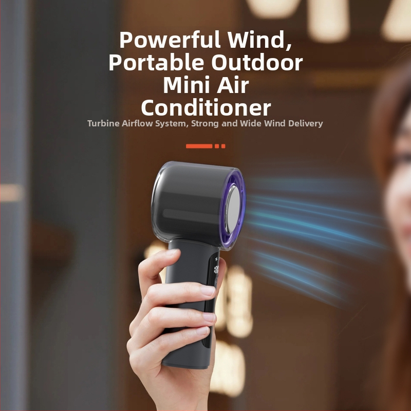 Kézi ventilátor USB töltéssel, beépített 2000–4000 mAh-s akkumulátor, brushless motor, 3 fokozatú levegőáram