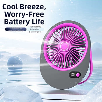 USB punjivi stolni ventilator bez lopatica, ultra-tanko dizajna, kompaktan za studentski dom, ured i vanjsku upotrebu