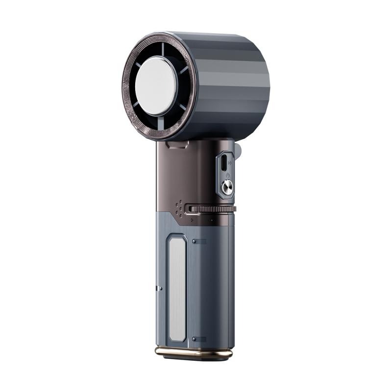 Ventilator de mână pentru răcire, cu baterie încorporată 4000–6000 mAh și USB power bank, motor brushless, răcire pe bază de semiconductori, zgomot 36–45 dB