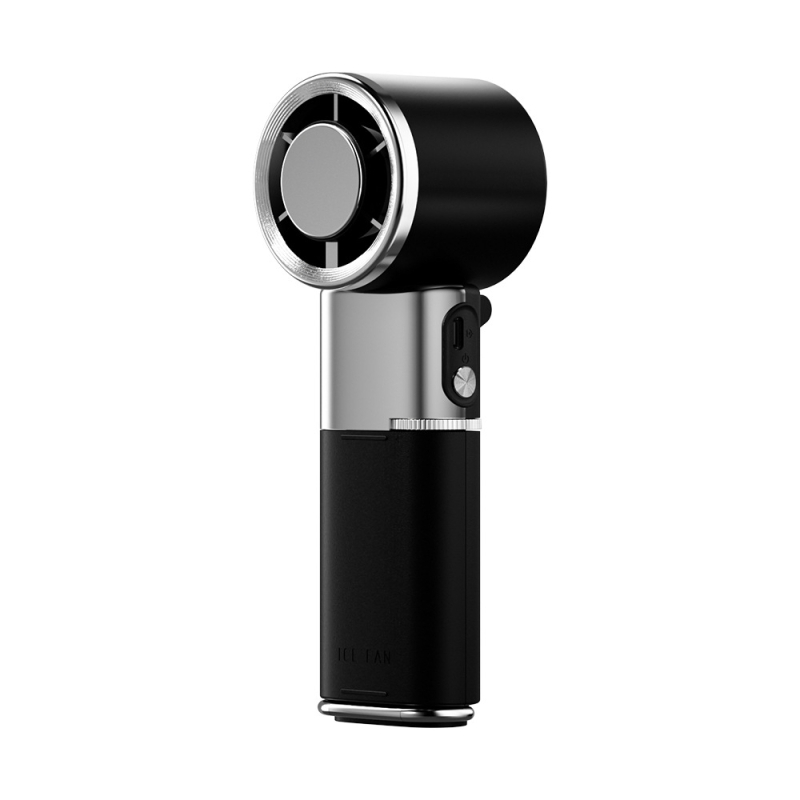 Ventilator de mână pentru răcire, cu baterie încorporată 4000–6000 mAh și USB power bank, motor brushless, răcire pe bază de semiconductori, zgomot 36–45 dB