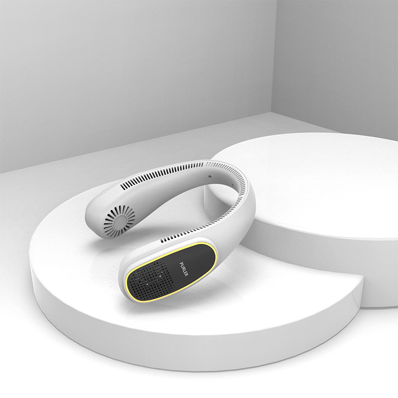 Ventilator pentru gât - fără palete, USB reîncărcabil, baterie 4000-6000 mAh, 3 viteze, liniștit sub 36 dB