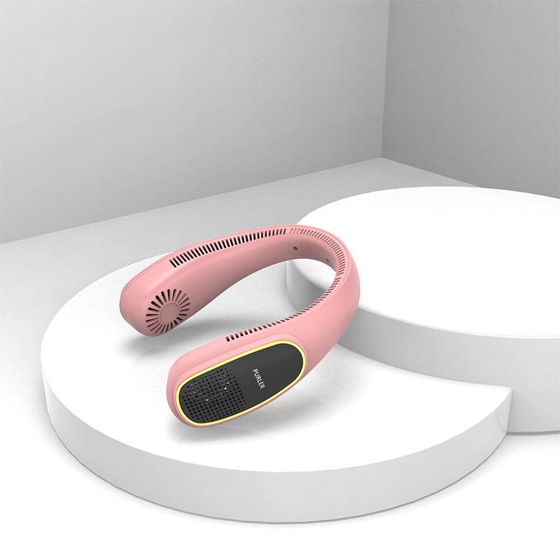 Ventilator pentru gât - fără palete, USB reîncărcabil, baterie 4000-6000 mAh, 3 viteze, liniștit sub 36 dB