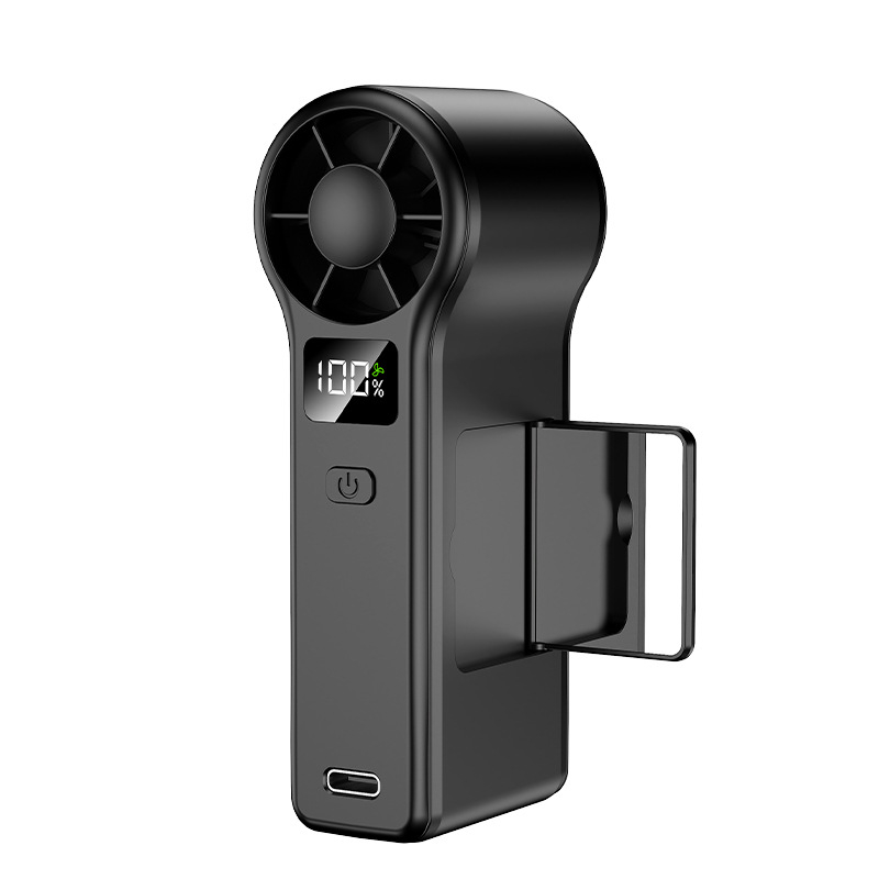 GF8 visokok brzinski ručni ventilator s USB punjenjem, dizajn turbine, digitalni zaslon i ogledalo, lagan i prijenosan