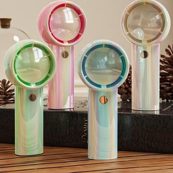 Ventilator USB fără palete, portabil, baterie încorporată 800–1000 mAh, 3 viteze, zgomot redus