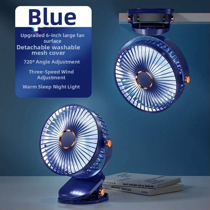 2024 pametni USB klip ventilator, 6 inča, s digitalnim zaslonom, prijenosni stolni ventilator za dom s ugrađenom baterijom