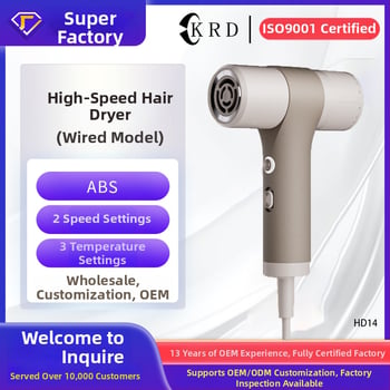 Carida HD14 Μίνι Στεγνωτήρας μαλλιών για ταξίδια - 1000W, κινητήρας χωρίς ψήκτρες, 220V, κρύος/θερμός αέρας, αρνητικά ιόντα