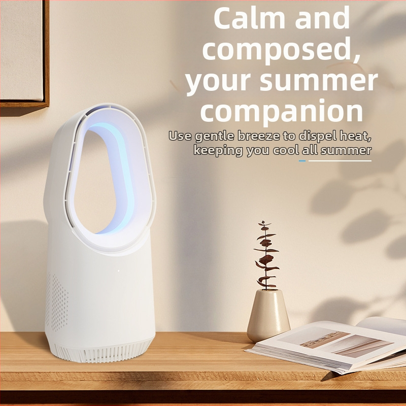 Bezlopatkový vežový ventilátor 060A, USB napájanie 5V/6W, brushless motor, dotykové ovládanie