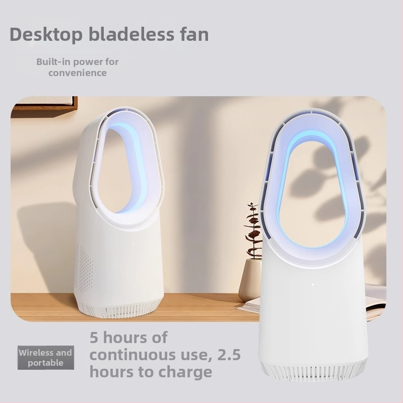 Bezlopatkový vežový ventilátor 060A, USB napájanie 5V/6W, brushless motor, dotykové ovládanie