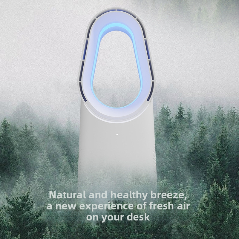 Bezlopatkový vežový ventilátor 060A, USB napájanie 5V/6W, brushless motor, dotykové ovládanie