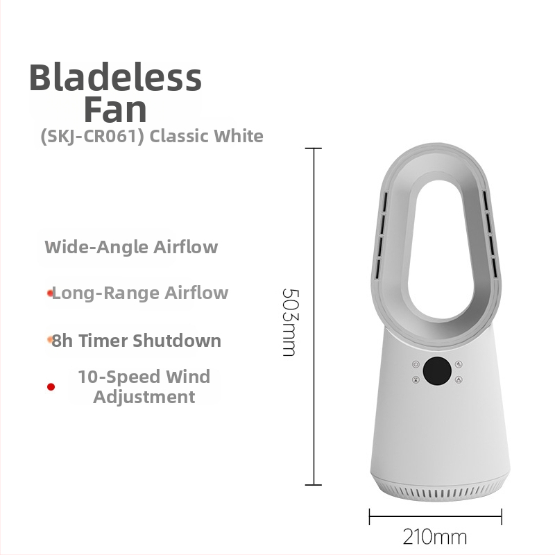 Bezlopatkový vežový ventilátor 060A, USB napájanie 5V/6W, brushless motor, dotykové ovládanie