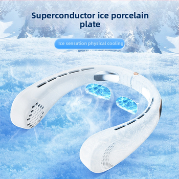 Lopó nélküli nyakventilátor, USB-töltés, digitális kijelző, 5 sebesség, beépített akkumulátor 2000–4000 mAh, 300 g