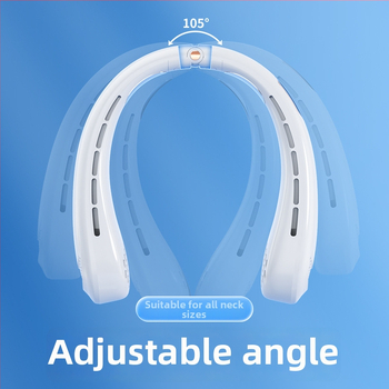 Lopó nélküli nyakventilátor, USB-töltés, digitális kijelző, 5 sebesség, beépített akkumulátor 2000–4000 mAh, 300 g
