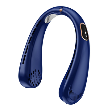 Lopó nélküli nyakventilátor, USB-töltés, digitális kijelző, 5 sebesség, beépített akkumulátor 2000–4000 mAh, 300 g