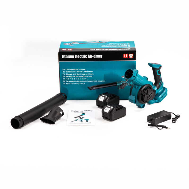 Brushless bežični puhač s Li-ion baterijom, snažan puhač prašine i snijega, 21V, nije usisavač, raspon napona 50–250V AC/DC