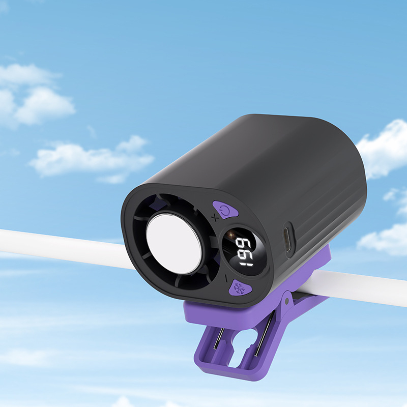 Ručni bezlopatni mini ventilator s USB napajanjem, brushless motor, nepostepena regulacija brzine, ugrađena baterija 1200–2000 mAh