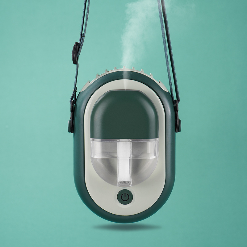 USB viseći ventilator za vrat s raspršivanjem magle i aromaterapijom, ugrađena baterija 2000–4000 mAh, 3 brzine
